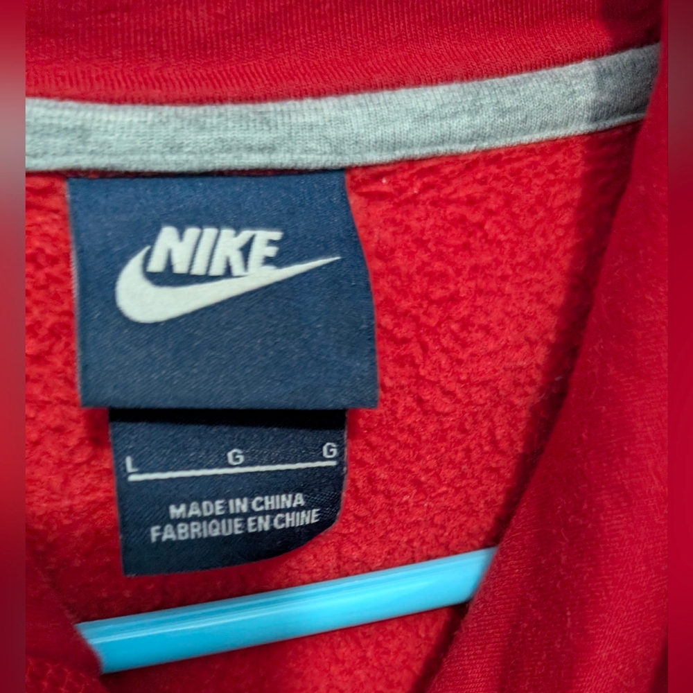 Vintage Red ♥️ 🍒 Nike Hoodie With Kangaroo 🦘 Pocket Size Large - Picture 6 of 7